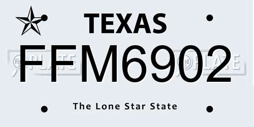 FFM6902 Texas License Plate