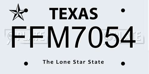 FFM7054 Texas License Plate