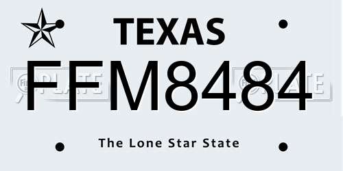 FFM8484 Texas License Plate