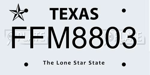 FFM8803 Texas License Plate