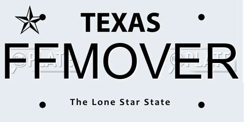 FFMOVER Texas License Plate