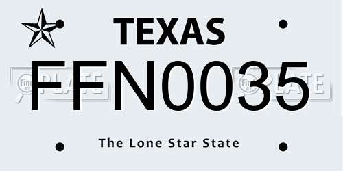 FFN0035 Texas License Plate