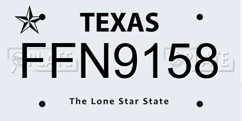 FFN9158 Texas License Plate
