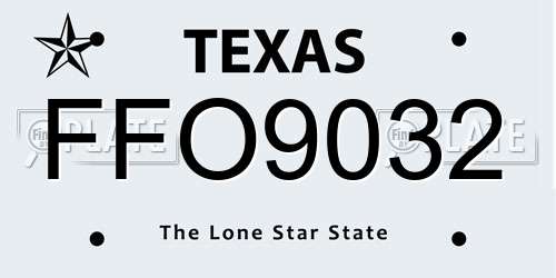 FFO9032 Texas License Plate