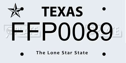 FFP0089 Texas License Plate