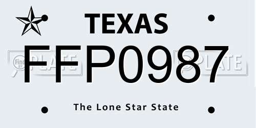 FFP0987 Texas License Plate