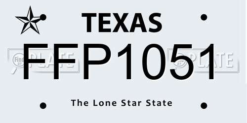 FFP1051 Texas License Plate