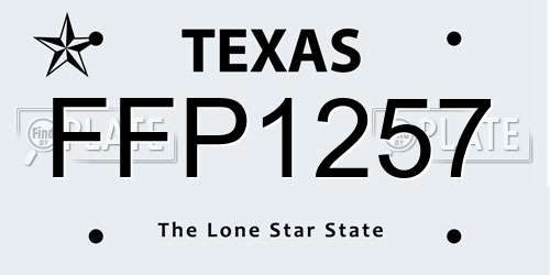 FFP1257 Texas License Plate