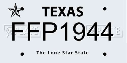 FFP1944 Texas License Plate