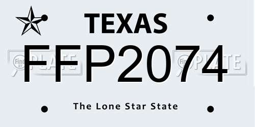 FFP2074 Texas License Plate