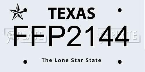 FFP2144 Texas License Plate