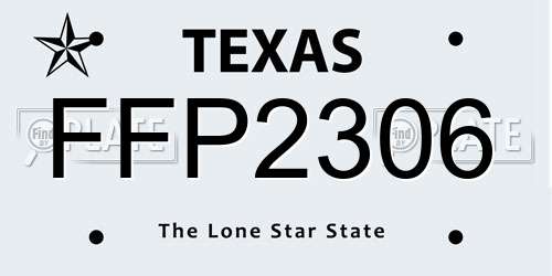 FFP2306 Texas License Plate