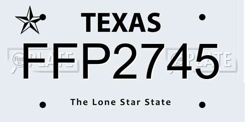 FFP2745 Texas License Plate