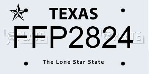 FFP2824 Texas License Plate