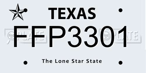 FFP3301 Texas License Plate