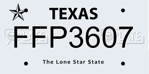 FFP3607 Texas License Plate