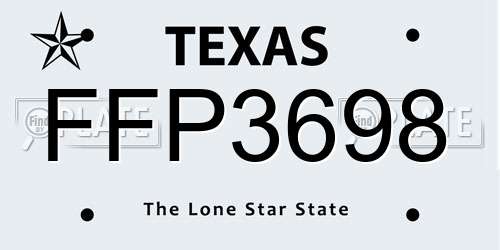 FFP3698 Texas License Plate