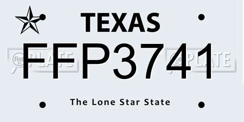 FFP3741 Texas License Plate