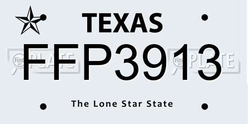 FFP3913 Texas License Plate