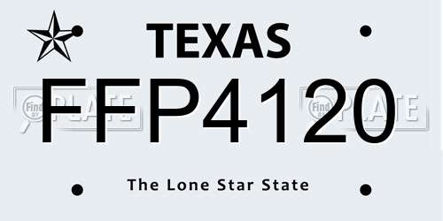 FFP4120 Texas License Plate