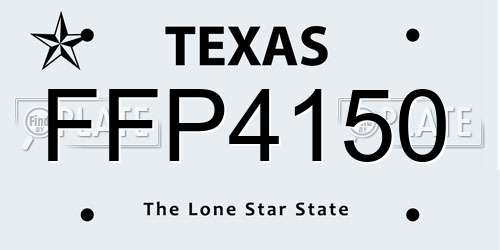 FFP4150 Texas License Plate