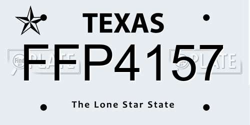 FFP4157 Texas License Plate
