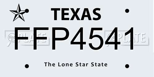 FFP4541 Texas License Plate