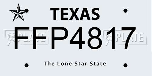 FFP4817 Texas License Plate