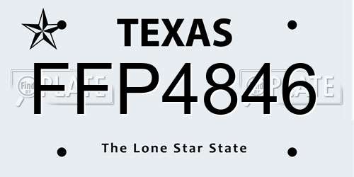 FFP4846 Texas License Plate