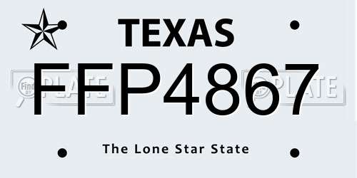 FFP4867 Texas License Plate