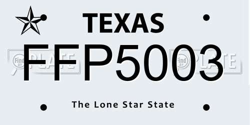 FFP5003 Texas License Plate