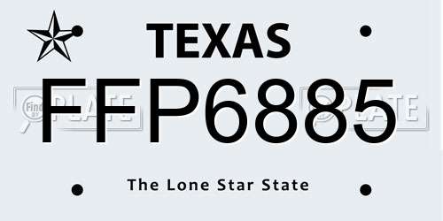 FFP6885 Texas License Plate