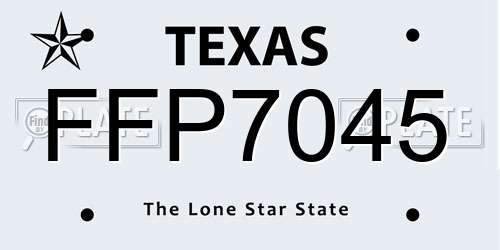 FFP7045 Texas License Plate