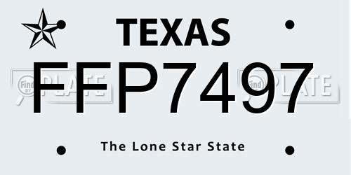 FFP7497 Texas License Plate