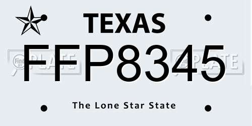 FFP8345 Texas License Plate