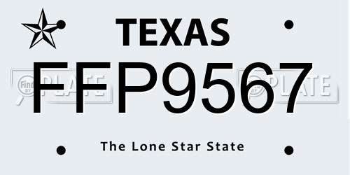 FFP9567 Texas License Plate