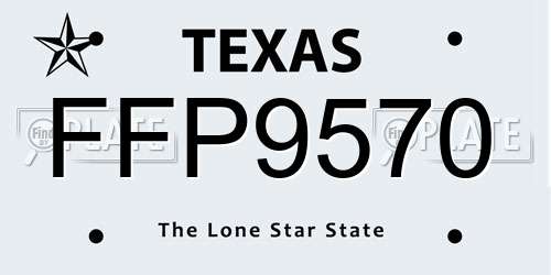 FFP9570 Texas License Plate