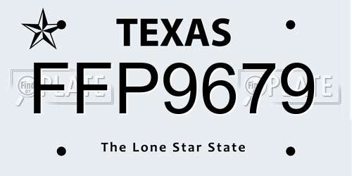 FFP9679 Texas License Plate