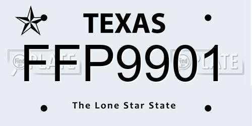 FFP9901 Texas License Plate