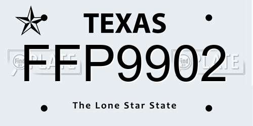 FFP9902 Texas License Plate
