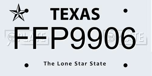 FFP9906 Texas License Plate