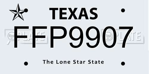 FFP9907 Texas License Plate