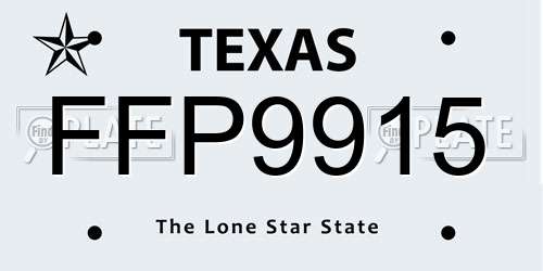 FFP9915 Texas License Plate