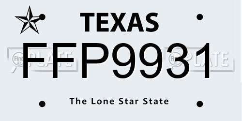 FFP9931 Texas License Plate
