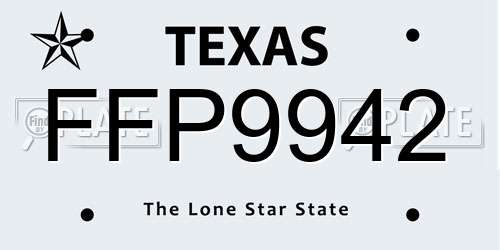 FFP9942 Texas License Plate
