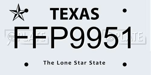 FFP9951 Texas License Plate