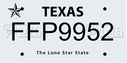 FFP9952 Texas License Plate