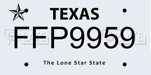 FFP9959 Texas License Plate