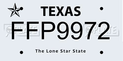 FFP9972 Texas License Plate