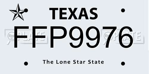 FFP9976 Texas License Plate